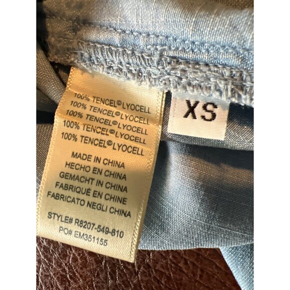 Cloth & Stone XS Blue Chambray Midi Dress W/ Pockets & Belt Summer Beach Date - Picture 4 of 8